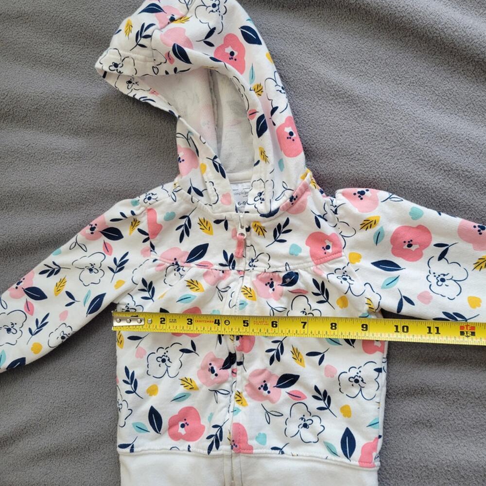 Simple Joys by Carters Baby Girls Floral Jacket 6 9 Months Pink White - Picture 2 of 10